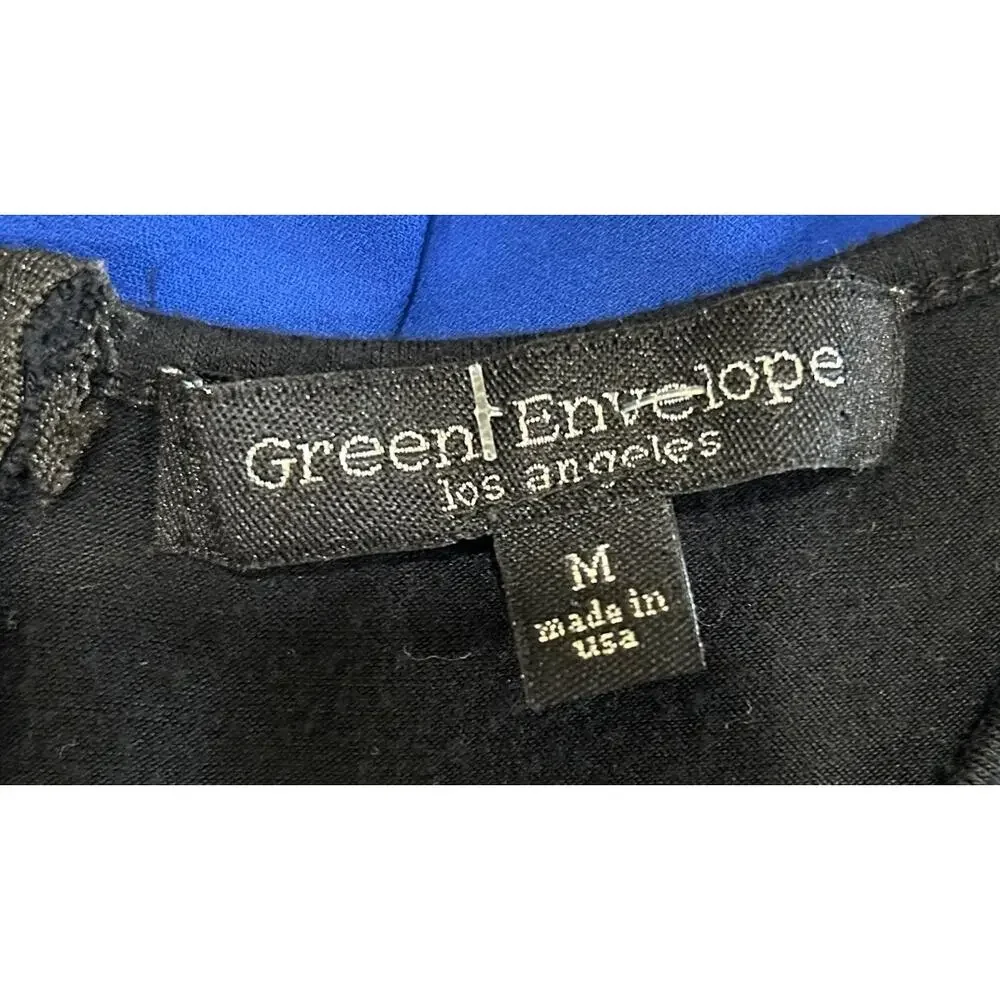 Green Envelope Royal Blue Black Color Block Layered Tank Top - Picture 8 of 9